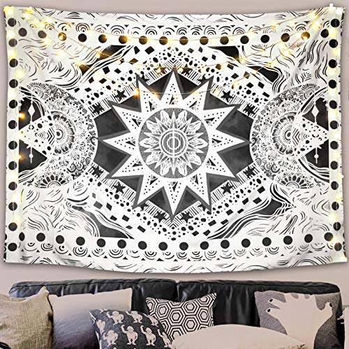 Sun and Moon Tapestry Wall Hanging for Bedroom Living Room Dorm (Orange, 30'' × 40'')