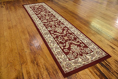 Traditional Oriental Classic Intricate Design Area Rug, 2 ft 7 x 10 ft, Red/Tan