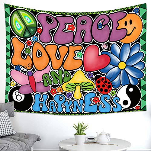 Peace Love and Happiness Tapestry