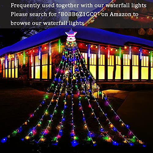 Meteor Shower Lights 12 inch 8 Tube 192 LED Icicle Christmas Lights