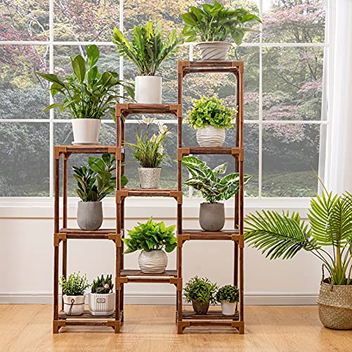 10 Tier Wood Plant Stand