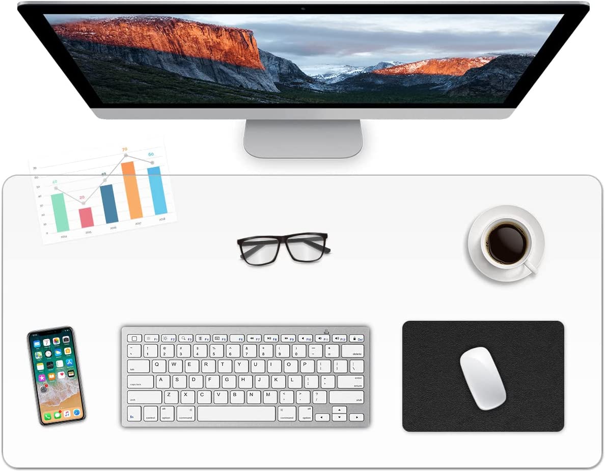 Clear Desk Pad Mat Blotter on Top of Desks 14 x 24 Inches Transparent PVC Mat