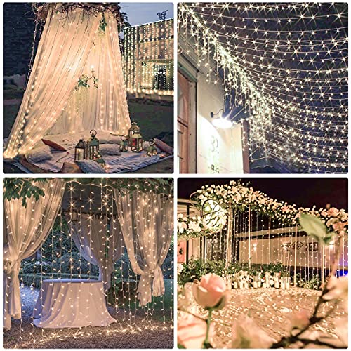 Curtain Lights for Decorations, 10 Ft Connectable String Lights with 8 Twinkle Modes Led Fairy Lights