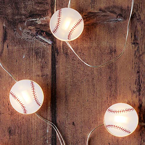 20 Baseball Battery Operated Micro LED Indoor Silver Wire String Lights