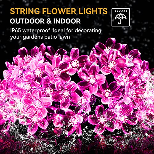 Waterproof Solar Flower Christmas String Fairy Lights