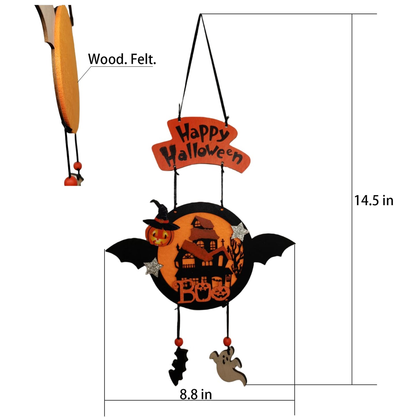 Happy Halloween Pumpkin Hanging Sign -Welcome Sign Halloween Front Door Sign Pumpkin Decoration
