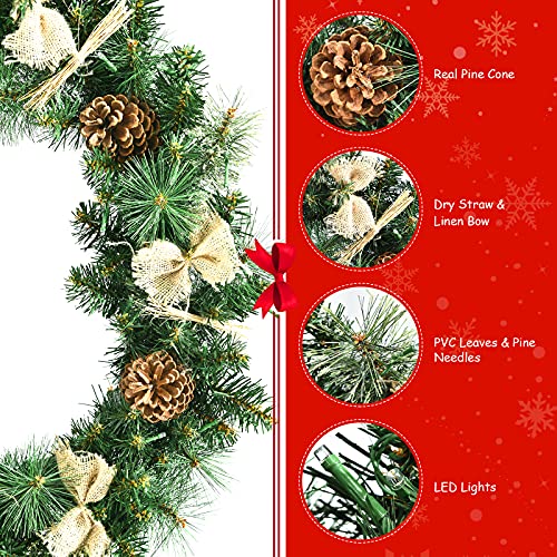 30” Pre-lit Christmas Wreath Decoration