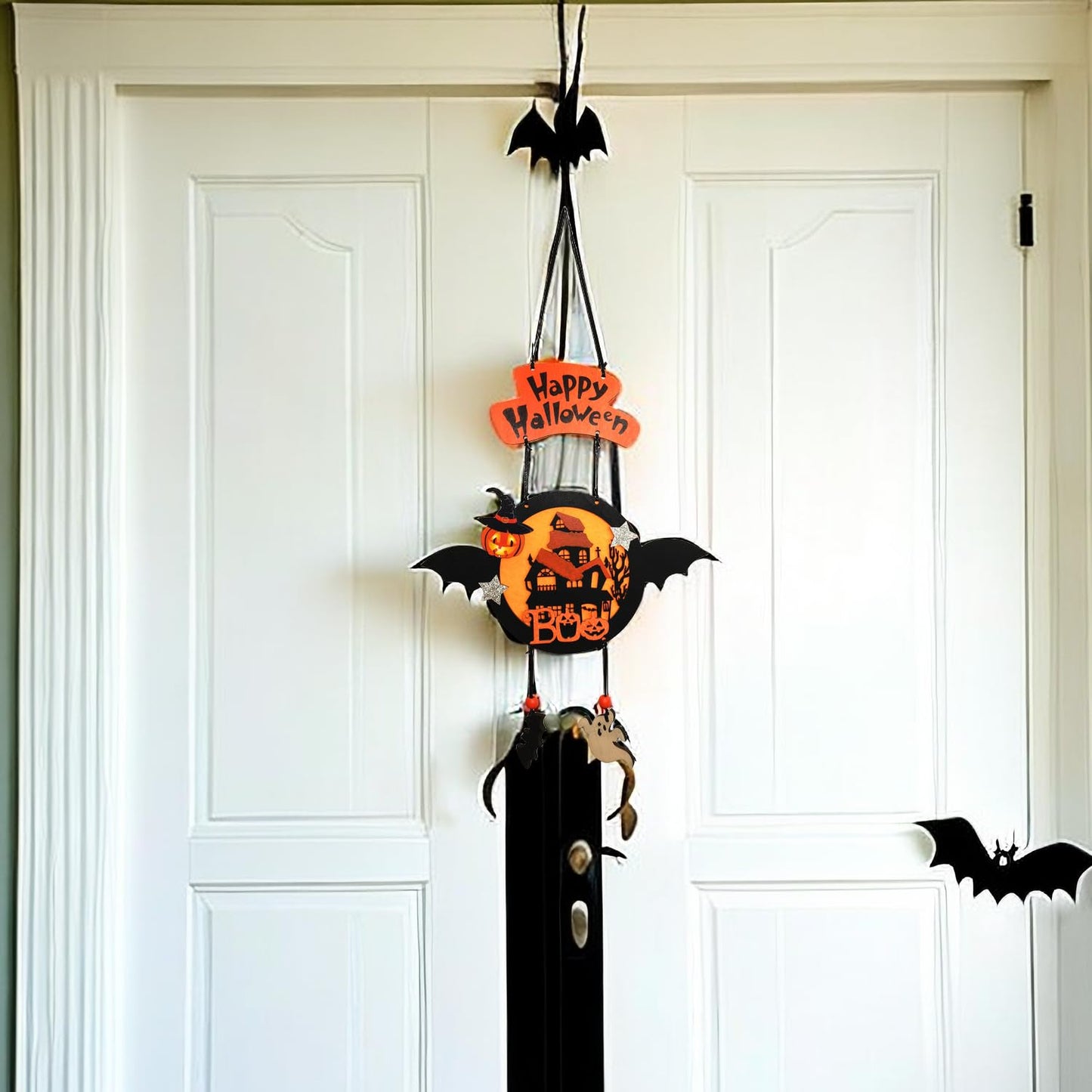 Happy Halloween Pumpkin Hanging Sign -Welcome Sign Halloween Front Door Sign Pumpkin Decoration