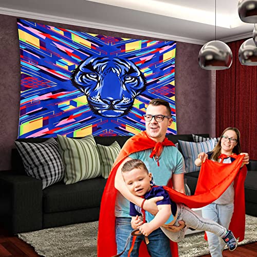 Colorful Cool Lion Tapestry  50x60"