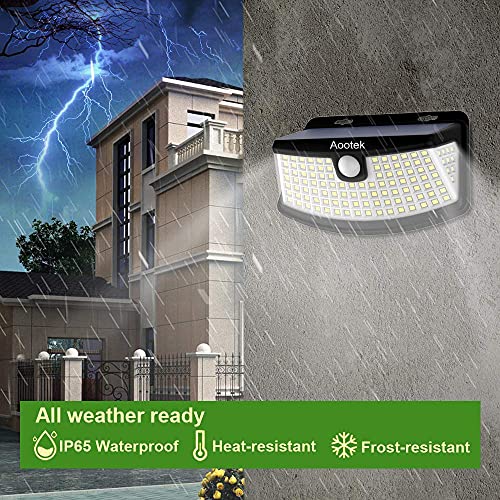 Solar Lights 120 LEDs w/ Lights Reflector,270 Degree Wide Angle, IP65 Waterproof, Security Lights (4pack)