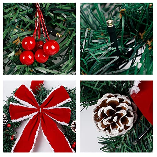 Set of 3 Lighted Christmas Wreath