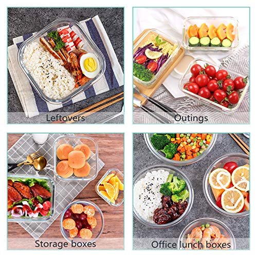 24-Piece Glass Food Storage Containers Set w/ Lids - Airtight Leak Proof Glass