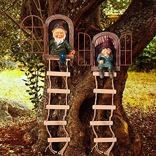 4 Pieces Elf Out The Door Tree Hugger Garden Decoration