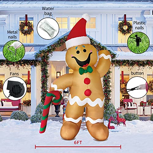 6 FT Christmas Inflatable Gingerbread Man & Snowman