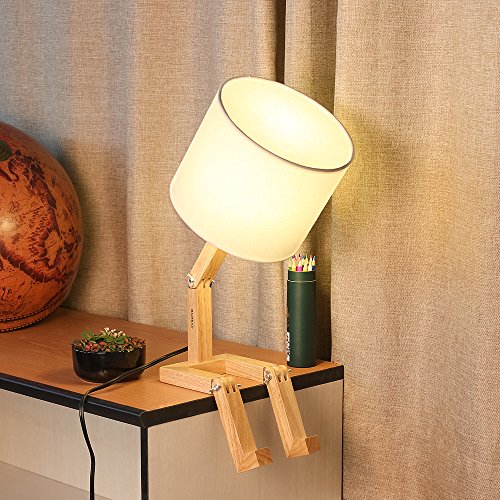 Cute Desk Lamp w/  Wood Base Changeable Shape