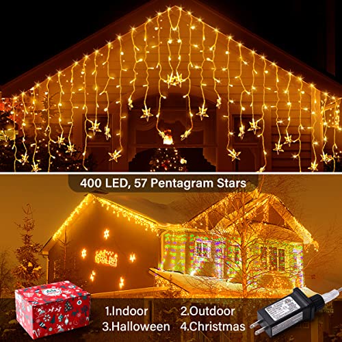 Curtain Lights for Decorations, 10 Ft Connectable String Lights with 8 Twinkle Modes Led Fairy Lights