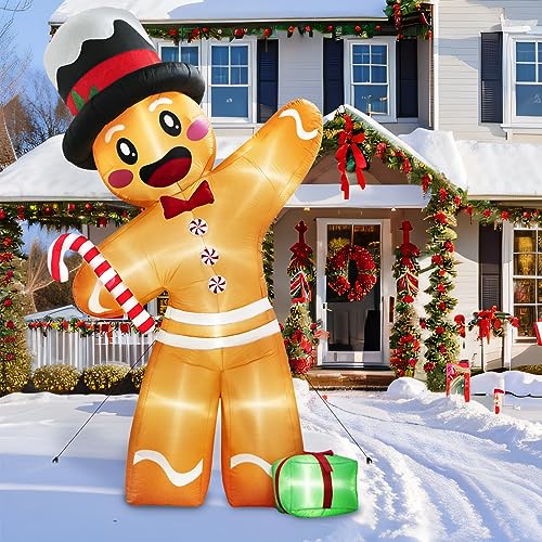 12FT Gingerbread Man Christmas Inflatables, Christmas Inflatables Outdoor Decorations,