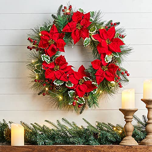 24 Inch Prelit Christmas Wreath Decoration