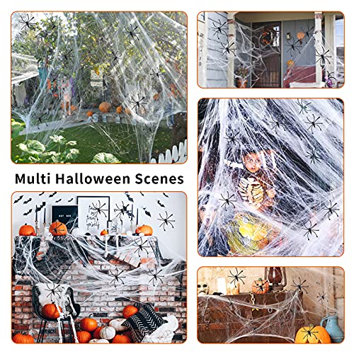 Spider Webs Halloween Decorations With 80 Spiders Fake Spider Web Spooky Cobwebs Halloween Decorations