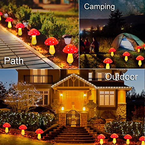 Set of 6 Solar Mushroom Lights Garden Outdoor Decoration