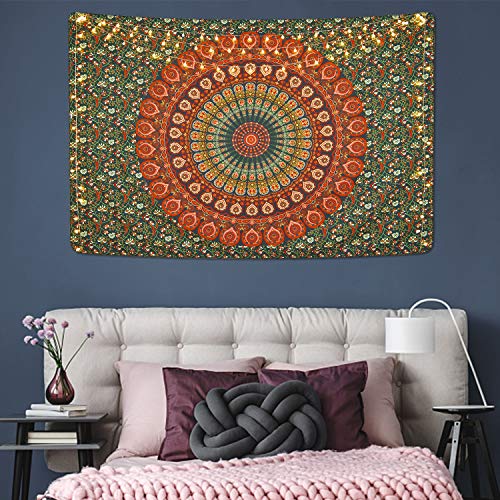 Bohemian Mandala Psychedelic Peacock Boho Tapestry