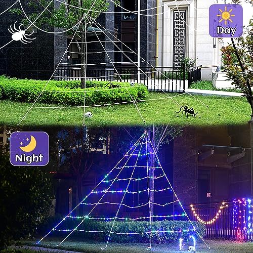 Spider Web Lights,  Giant Triangular LED Remote Control Multicolor Net Lights with 8 Light Modes