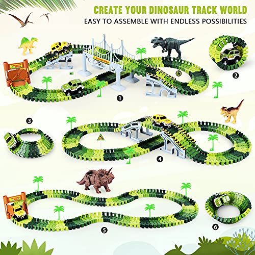 170 pcs Create A Dinosaur World Road Race-Flexible Track Playset