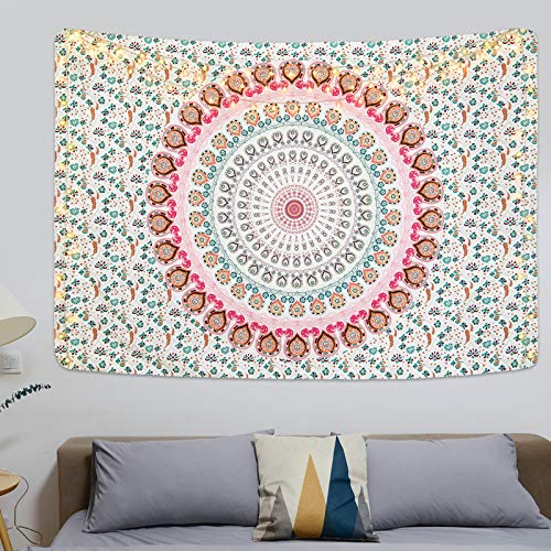 Bohemian Mandala Psychedelic Peacock Boho Tapestry