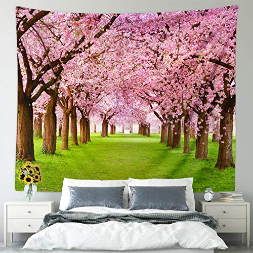 Spring Asian Cherry Blossom Scenic Tapestry