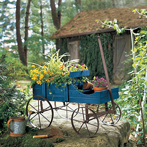 Wagon Decorative Garden Backyard Planter, Red