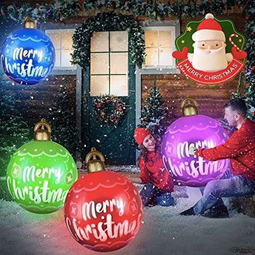 25 inch Light Up PVC Inflatable Christmas Ball Decoration