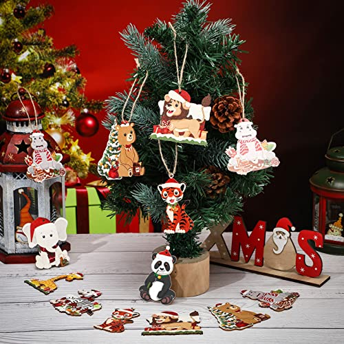 36 Pieces Wooden Christmas Ornaments