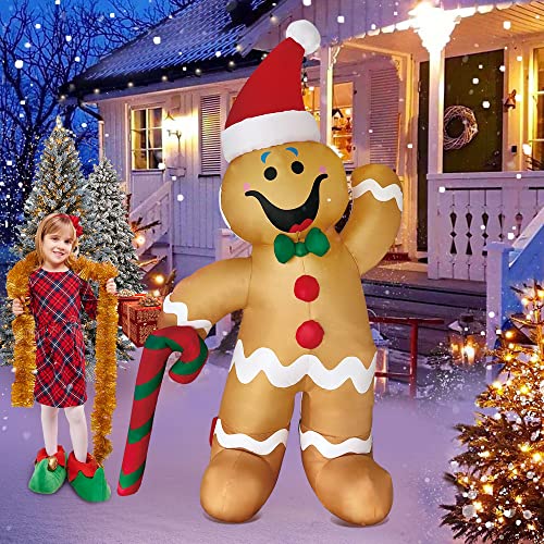 6 FT Christmas Inflatable Gingerbread Man & Snowman