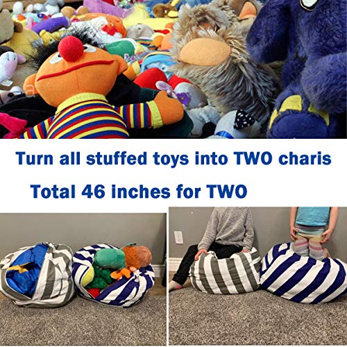 2-Pack Stuffed Animal Storage Beanbag Cover 24"