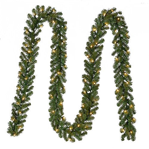 18 ft. Pre-Lit Christmas Garland Decoration w/ 70 Sparkling Warm Clear Lights