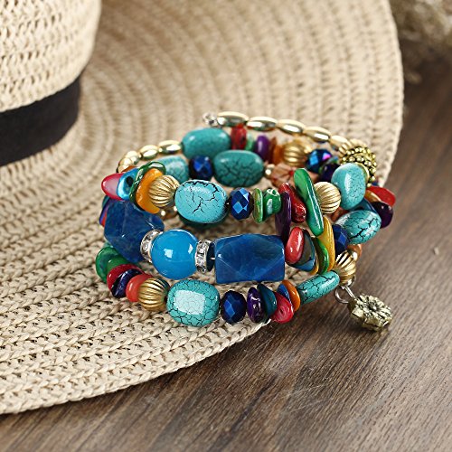 Boho Multilayer Irregular Agate Beads Charm Bracelets for Women