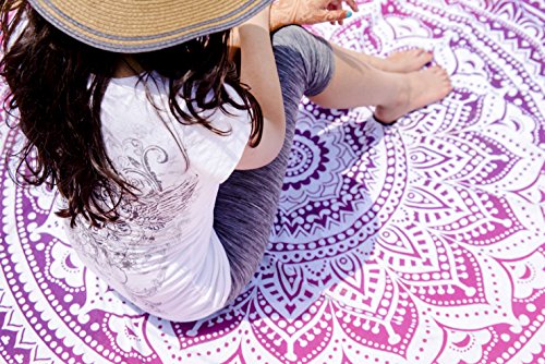 Set of 2 Boho Mandala Indian Meditation Tapestry  - 72 Inches, Blue and Pink Holiday Promotional Bundle!