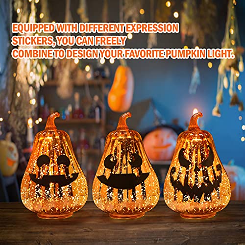 Halloween / Thanksgiving Decoration Mercury Glass  Pumpkin w/ Light