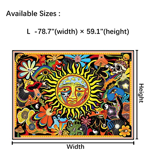 Trippy Sublime Sun Psychedelic Tapestry for Wall Decor