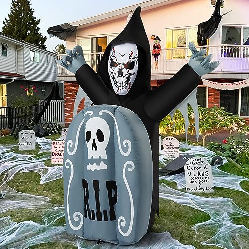 Halloween Inflatables Ghost Outdoor Decorations Blow Up Yard with Built-in LEDs