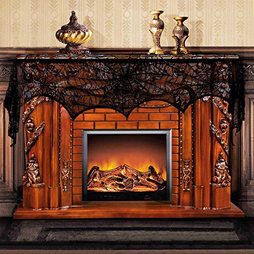 Halloween Decoration  Lace Spiderweb Fireplace Mantle Cover