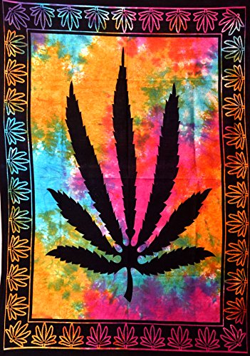 Leaf Psychedelic Tapestry Hempest Ganja Leaves 40x30 inches