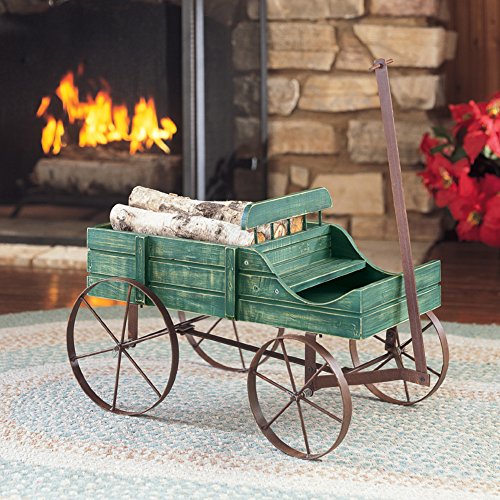 Wagon Decorative Garden Backyard Planter, Red