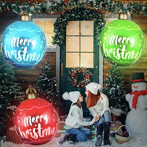 25 inch Light Up PVC Inflatable Christmas Ball Decoration