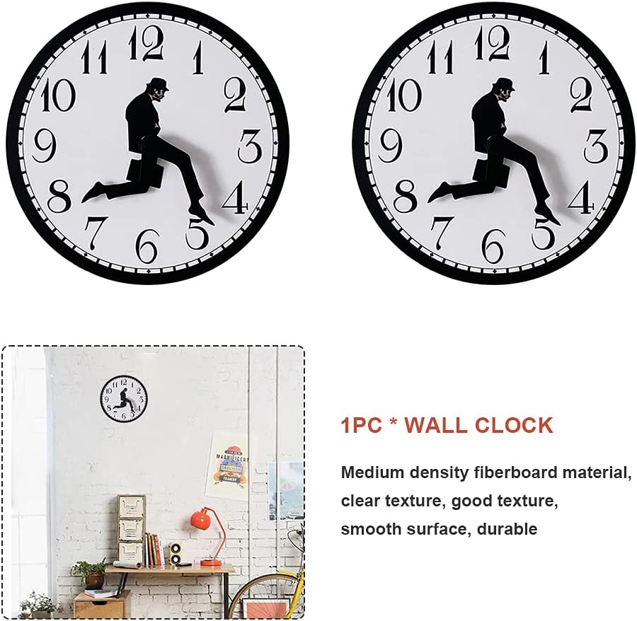 Ministry of Silly Walks Clock - Funny Modern Silent Wall Watch Clock for Hotel (9.84 inch)