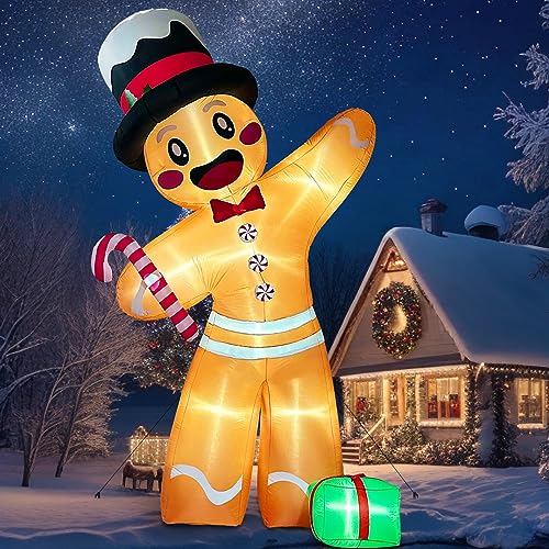 12FT Gingerbread Man Christmas Inflatables, Christmas Inflatables Outdoor Decorations,