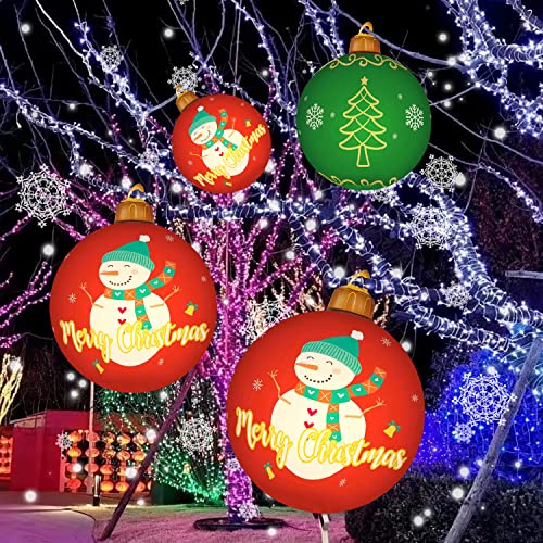 Inflatable Christmas Ball 24 Inch w/ Rechargeable LED Light & Remote