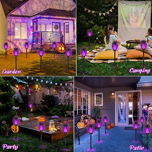 Halloween Decorations Lights Outdoor for Halloween Decor,  Flickering Flame Solar Torch Lights, Solar Lights for Yard