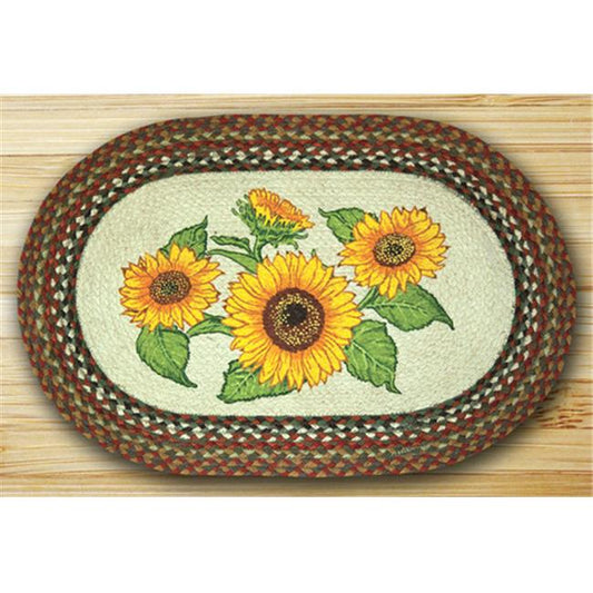 Oval Patch Rug -Sunflower Pattern