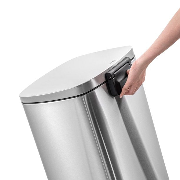 Silver Rectangular Step Garbage Can 3 Piece Combo